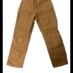 Carhartt Pants Mens 32x32 Loose Fit Double Knee Duck Canvas Carpenter Workwear